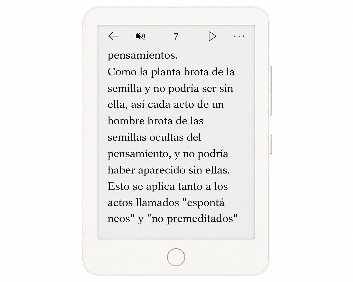 Pantalla de lectura del dispositivo DETOX.INK